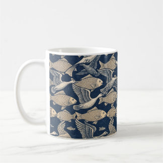 Zen Cup: Optical Illusion Art of Birds and Fish Koffiemok