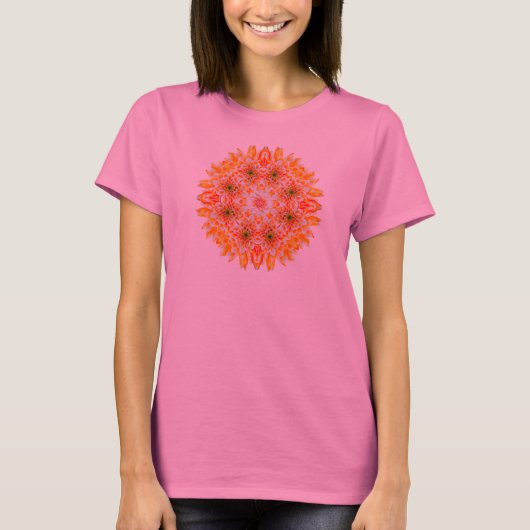 Zen Dahlia Flower Mandala T-Shirt (Voorkant)