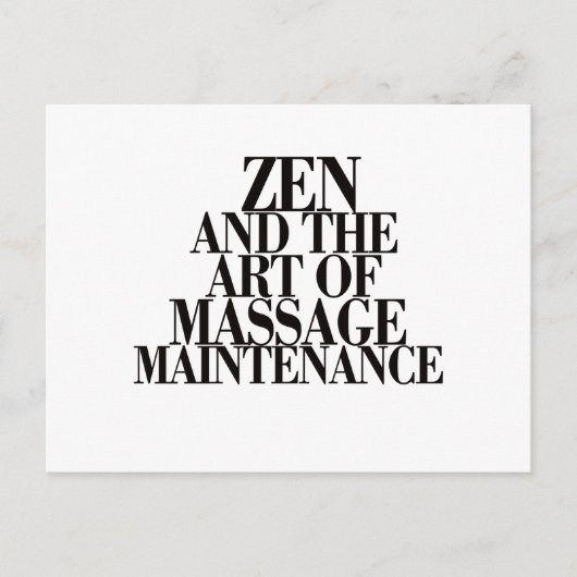 ZEN & de kunst van MASSAGE Briefkaart (Voorkant)