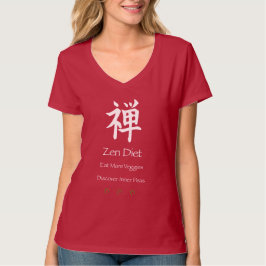Zen Dieet Eet Meer Groenten Witte Tekst T-shirt