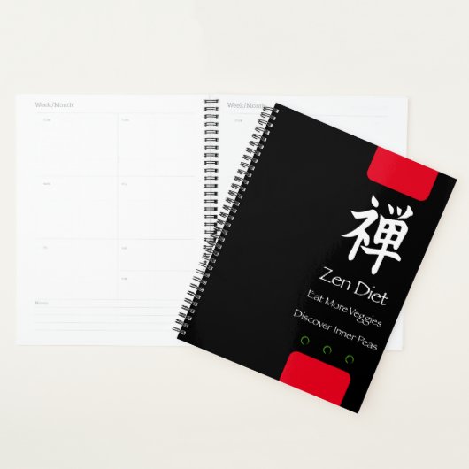 Zen Dieet Eet Meer Groenten Zwart BG Planner (Display)