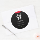 Zen Dieet Eet Meer Groenten Zwart BG Ronde Sticker (Envelop)