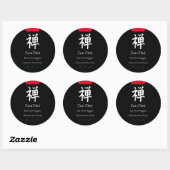 Zen Dieet Eet Meer Groenten Zwart BG Ronde Sticker (Vel)