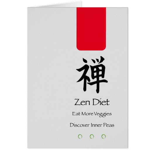 Zen Diet Eet meer groenten Verticale Kaart (Voorkant)