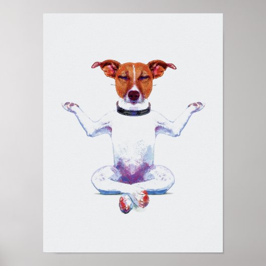 Zen Dog I Waterverf Poster (Voorkant)