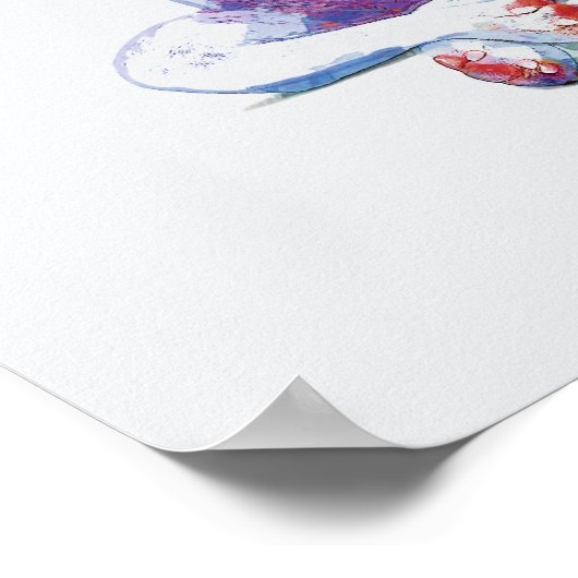 Zen Dog I Waterverf Poster (Hoek)