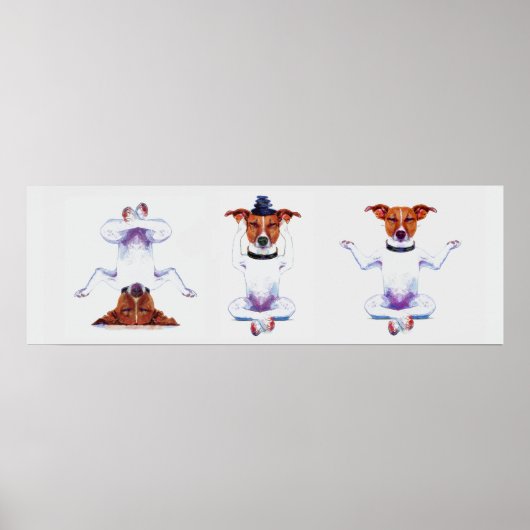 Zen Dog Triptych Poster (Voorkant)