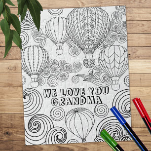 Zen Doodle Art Swirls Balloons Volwassenen Kleuren Legpuzzel