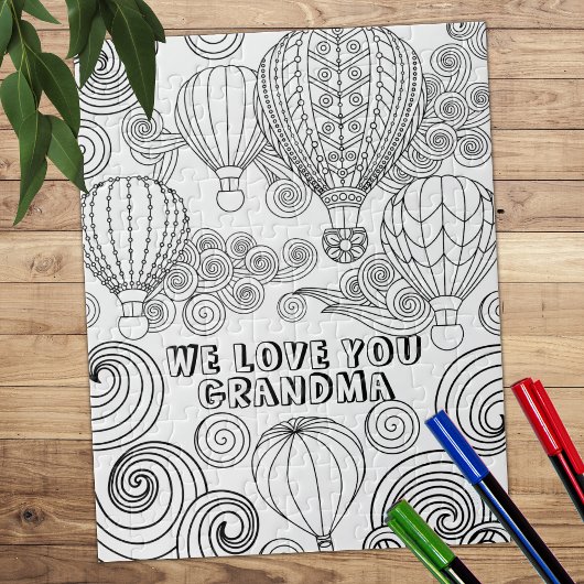 Zen Doodle Art Swirls Balloons Volwassenen Kleuren Legpuzzel