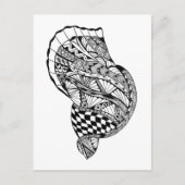 Zen doodle art zee schelp zwart wit patroon Briefkaart (Voorkant)