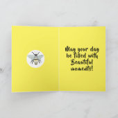 Zen doodle bumblebee verjaardagskaart kaart (Binnen)