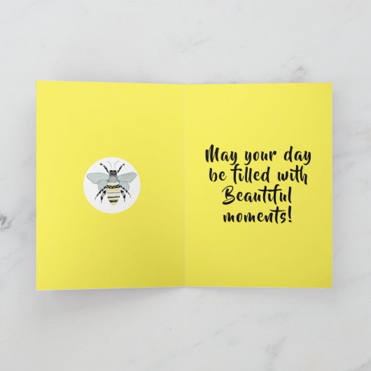 Zen doodle bumblebee verjaardagskaart kaart (Binnen)