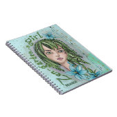 Zen Doodle Garden Girl Gepersonaliseerd Notitieboe Notitieboek (Rechterzijde)
