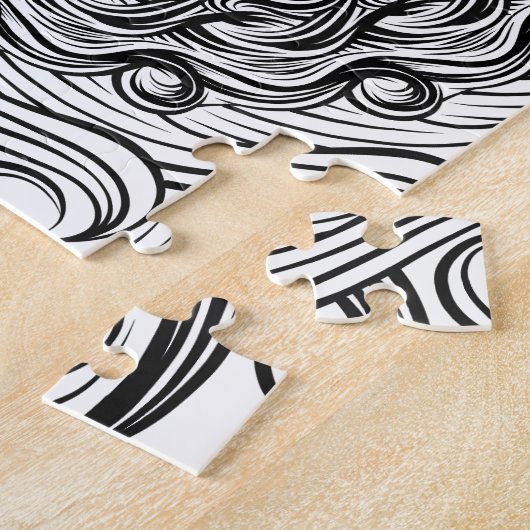  Zen Doodle optische illusie zwart-wit Legpuzzel (Zijkant)