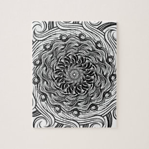 Zen Doodle optische illusie zwart-wit Legpuzzel