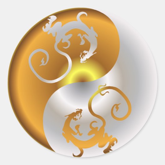 Zen Dragons Ronde Sticker (Voorkant)