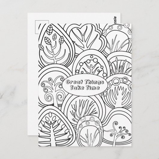 Zen droogwand kleuren Aangepaste tekst Unieke flap Briefkaart (Voorkant / Achterkant)