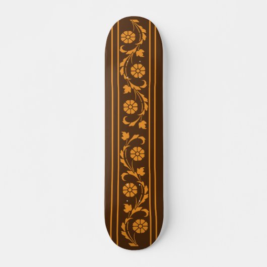 Zen Earthtone Schattige bloemengrafisch ontwerp Persoonlijk Skateboard (Voorkant)