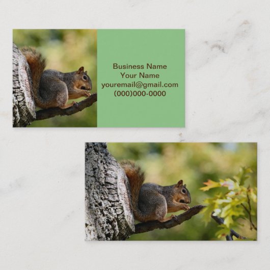 Zen-eekhoorn Visitekaartje (Voorkant / Achterkant)