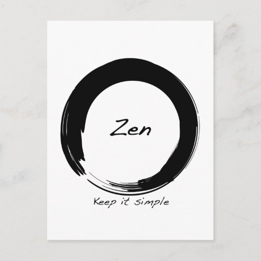Zen: Eenvoudig houden Briefkaart (Voorkant)