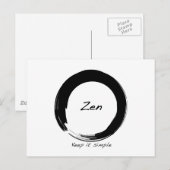 Zen: Eenvoudig houden Briefkaart (Voorkant / Achterkant)