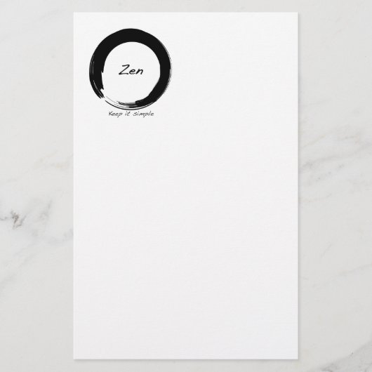 Zen: Eenvoudig houden Briefpapier (Voorkant)