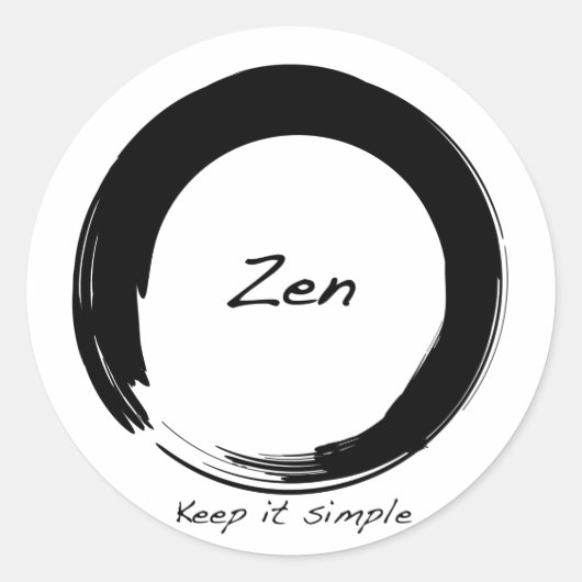 Zen: Eenvoudig houden Ronde Sticker (Voorkant)