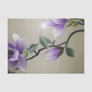Zen Embroidery paarse magnolia flower Tissuepapier