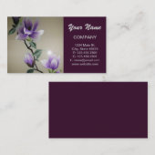 Zen Embroidery paarse magnolia flower Visitekaartje (Voorkant / Achterkant)