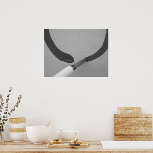 Zen Enso Calligraphy Brush Poster (Keuken)