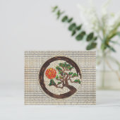 Zen Enso Circle en Bonsai Tree Mosaic Briefkaart (Staand voorkant)