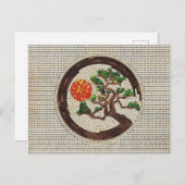 Zen Enso Circle en Bonsai Tree Mosaic Briefkaart (Voorkant / Achterkant)
