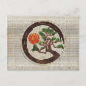 Zen Enso Circle en Bonsai Tree Mosaic Briefkaart (Voorkant)