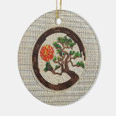 Zen Enso Circle en Bonsai Tree Mosaic Keramisch Ornament (Links)