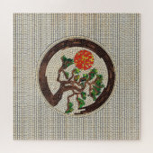 Zen Enso Circle en Bonsai Tree Mosaic Legpuzzel (Horizontaal)