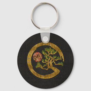 Zen Enso Circle en Bonsai Tree Mosaic Sleutelhanger