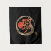 Zen Enso Circle en Golden Sakura Tree Wandkleed (Voorkant)