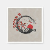 Zen Enso Circle en Sakura Branches Servet (Voorkant)