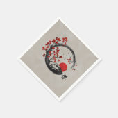 Zen Enso Circle en Sakura Branches Servet (Hoek)