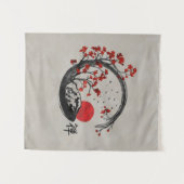 Zen Enso Circle en Sakura Branches Wandkleed (Voorkant (horizontaal))