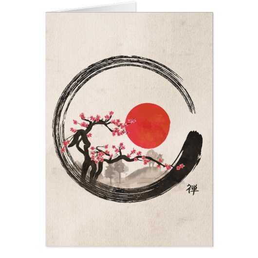 Zen Enso Circle en Sakura Tree (Voorkant)