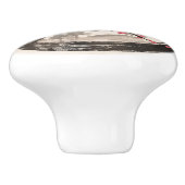 Zen Enso Circle en Sakura Tree Keramische Knop (Zijkant)