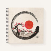 Zen Enso Circle en Sakura Tree Notitieboek (Voorkant)