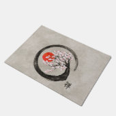 Zen Enso Circle en Sakura Tree op Canvas Deurmat (Schuin)