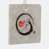 Zen Enso Circle en Sakura Tree op Canvas Keramisch Ornament (Rechts)