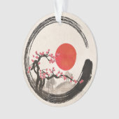Zen Enso Circle en Sakura Tree Ornament (voorkant)