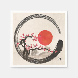 Zen Enso Circle en Sakura Tree Servet