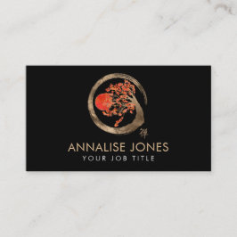 Zen Enso Circle en Sakura Tree Visitekaartje