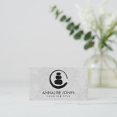 Zen Enso Circle en Zen-stenen Visitekaartje (Staand voorkant)