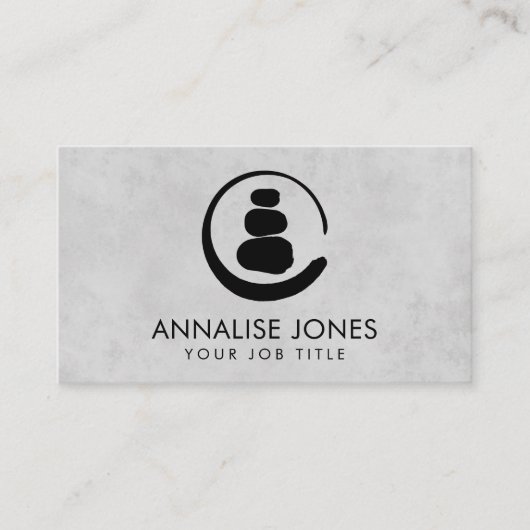 Zen Enso Circle en Zen-stenen Visitekaartje (Voorkant)